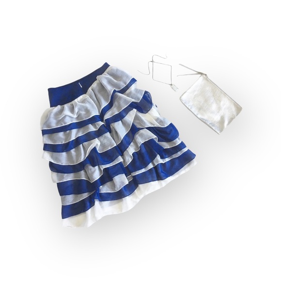 HTF: Anthropologie x Chris Benz Capsule Collab ❃ Carmen Tiered Skirt ❃ Cobalt ❃ - Picture 6 of 16